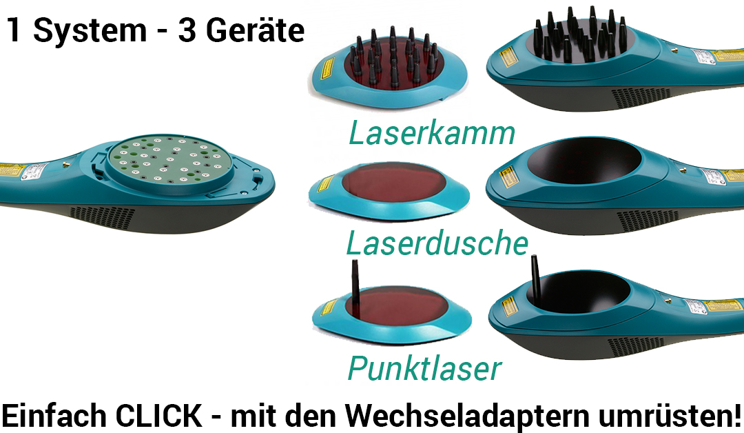 Wechseladapter für Laserduschen - Laserkamm, Laserdusche und Punktlaser